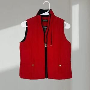 Lauren Ralph Lauren Petite Quilted Zip-Front Vest – Red (Women’s Petite Small)